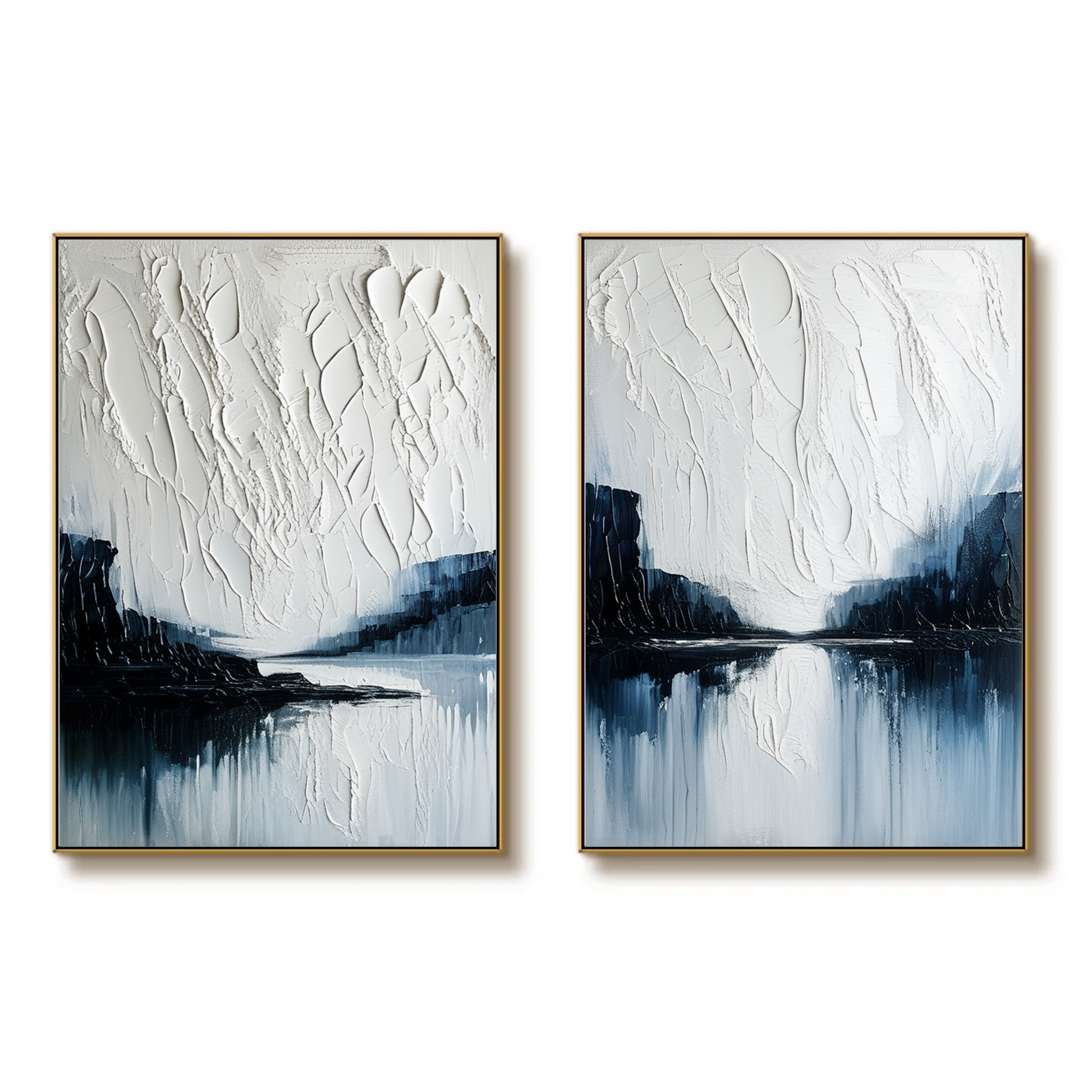Reflet gelé : la sérénité des eaux monochromes 