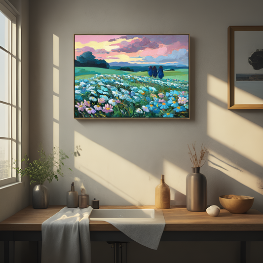 Evening Stroll in the Flower Field