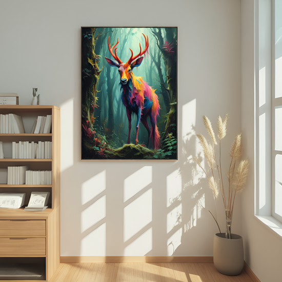 Enchanted Forest Spirit: The Rainbow - Hued Stag