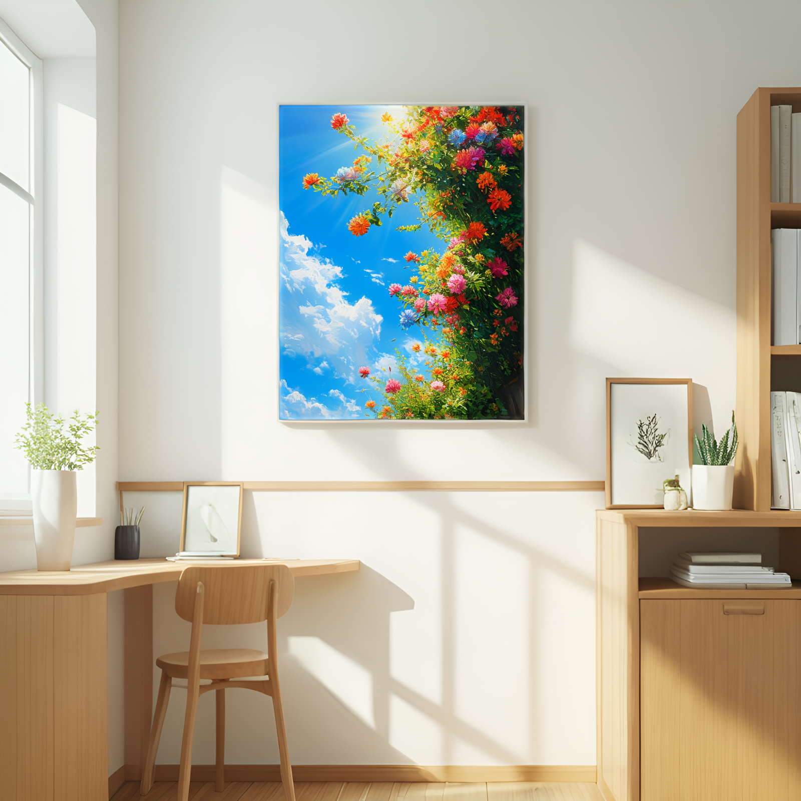 Sunlit Bounty of Blooms Against the Azure Sky
