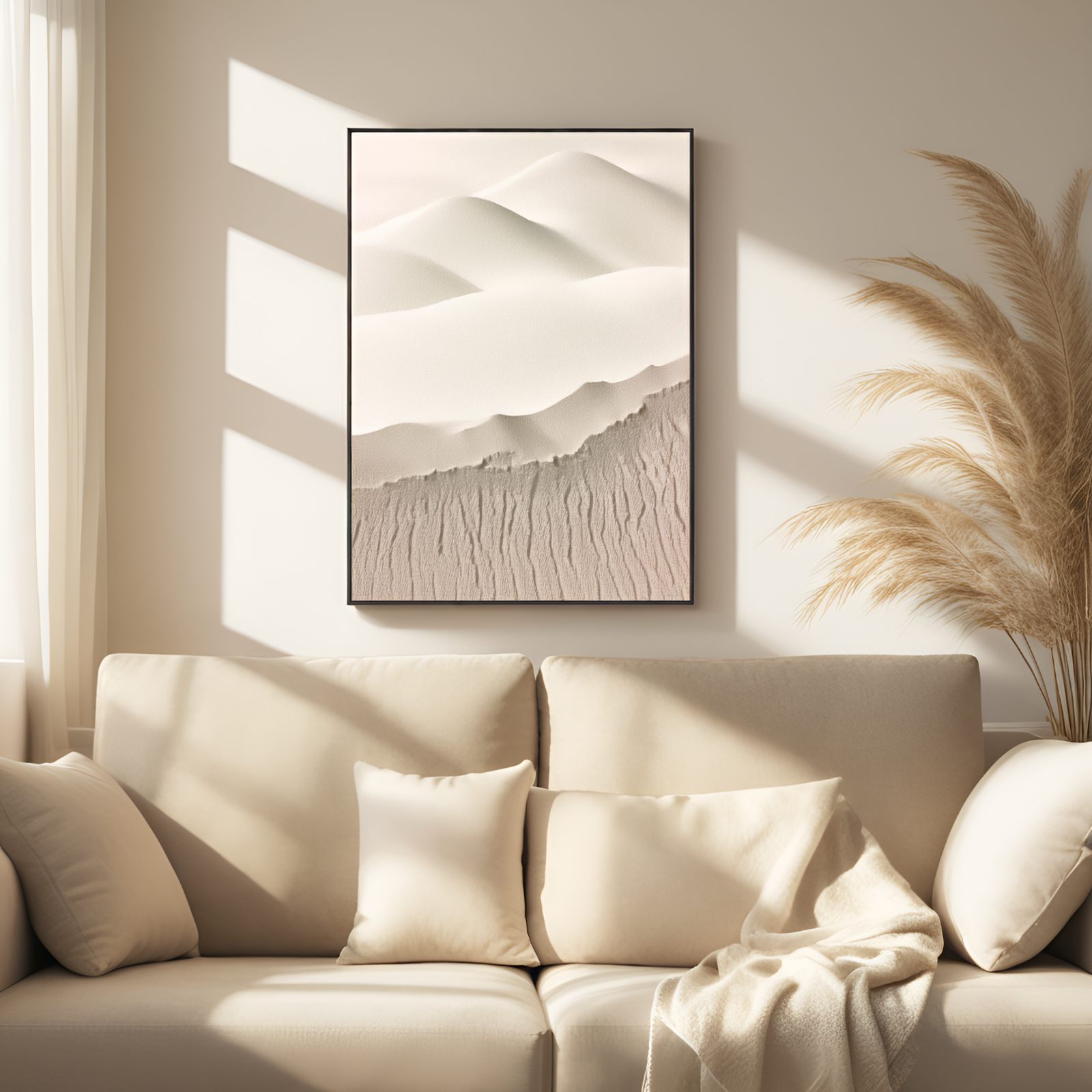 Sérénité des dunes : un paysage désertique monochrome 