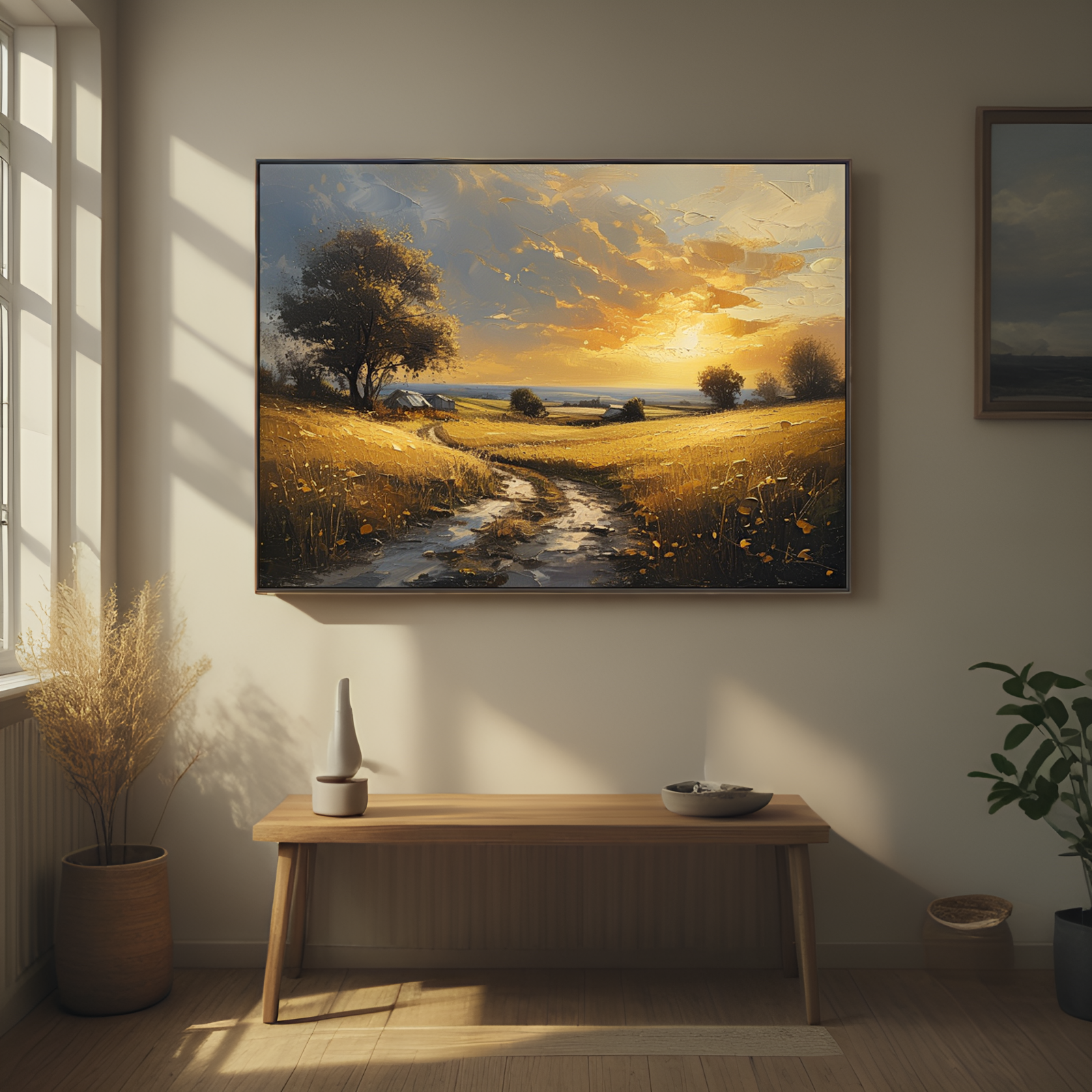 Sunset Over the Golden Fields