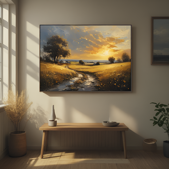 Sunset Over the Golden Fields