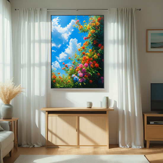 Floral Reverie Under a Azure Canopy