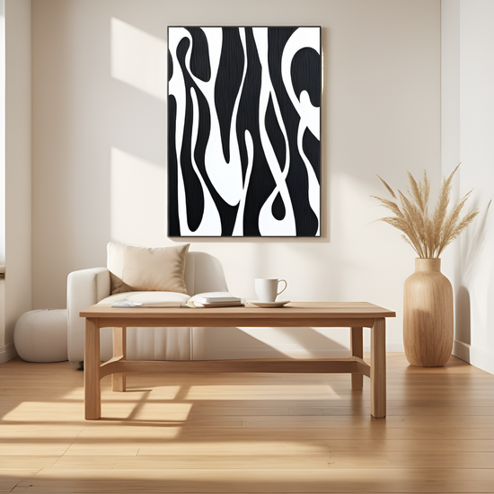 Fluid Forms in Monochrome: A Dynamic Abstract Composition