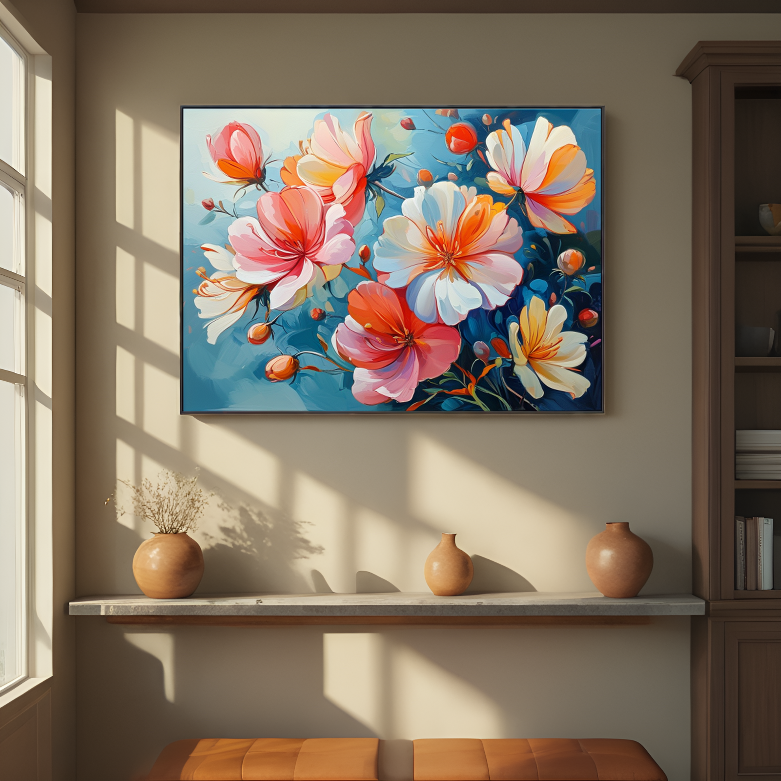 Délice fleuri aux teintes bleues 