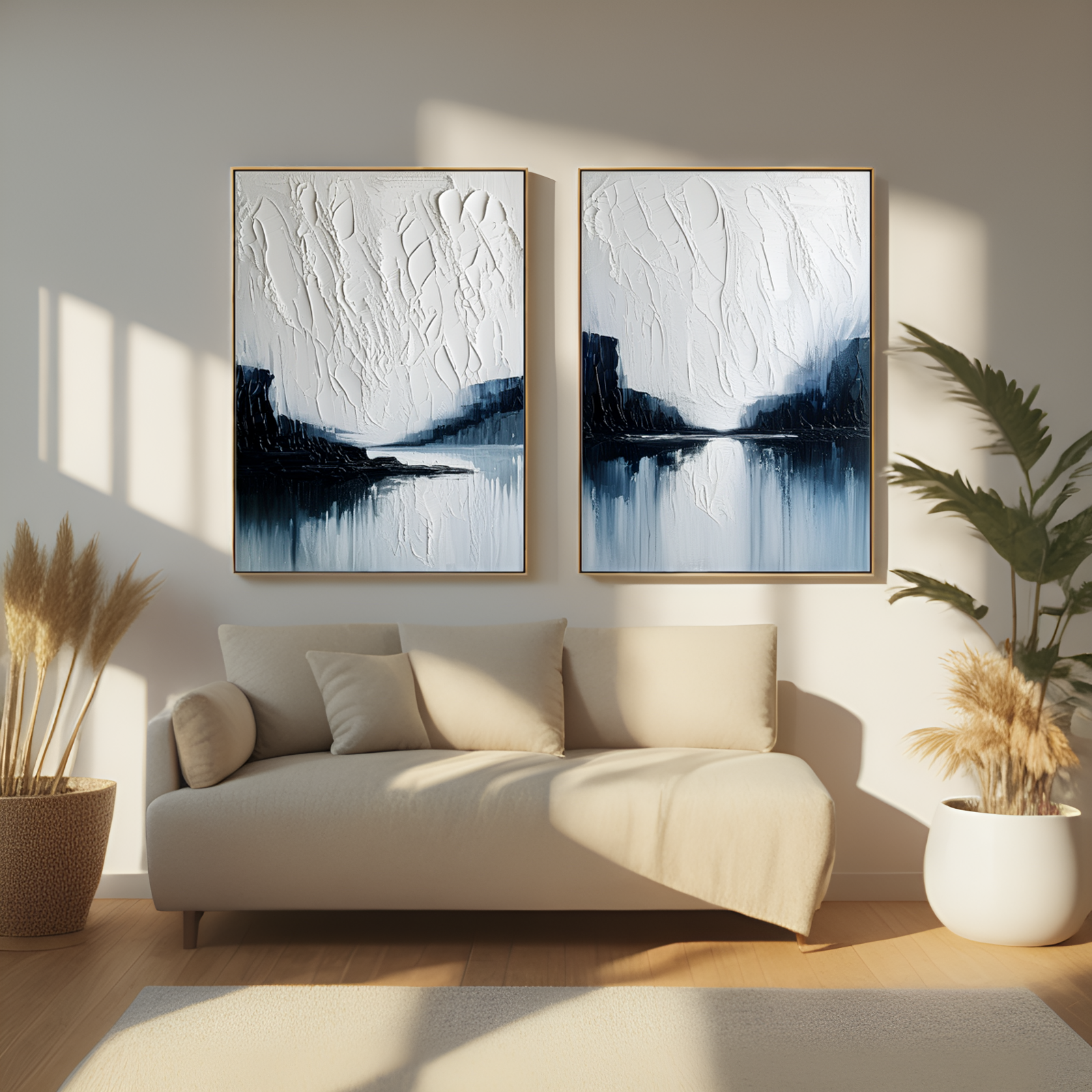 Reflet gelé : la sérénité des eaux monochromes 