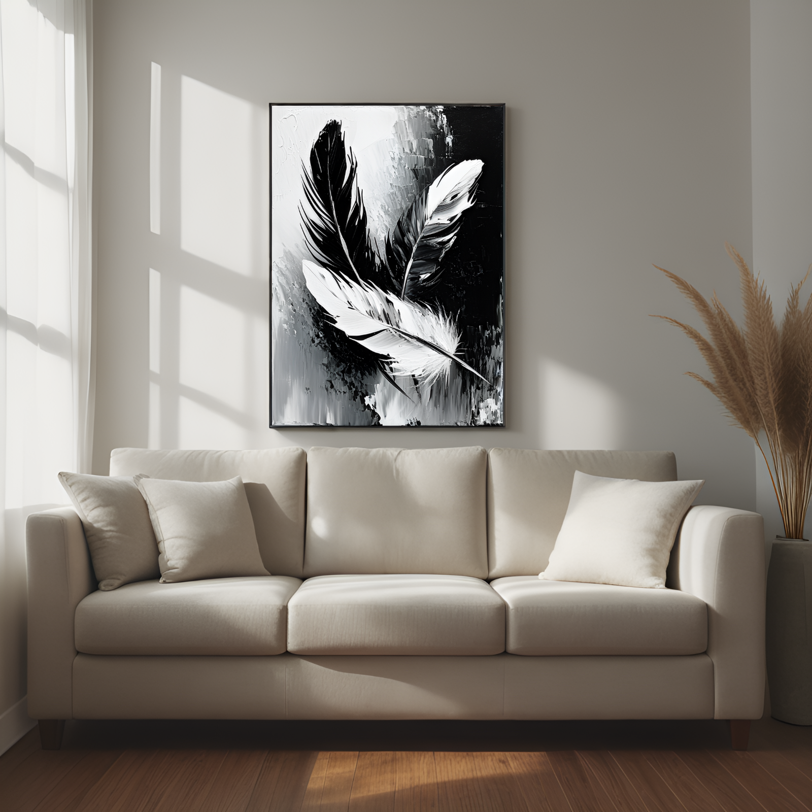 Contrasting Elegance: The Dance of Feathers