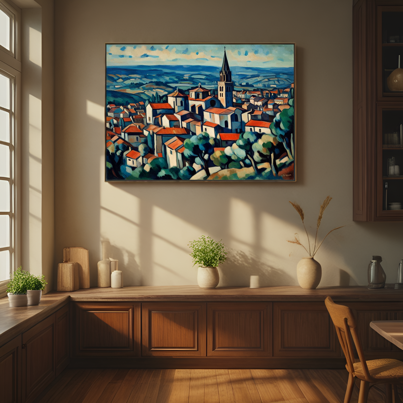 Scenic View of a Hilltop Village