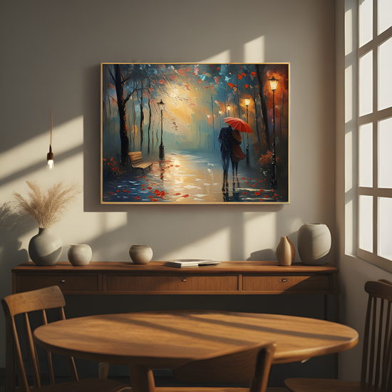 Romantic Stroll in the Rainy Lane