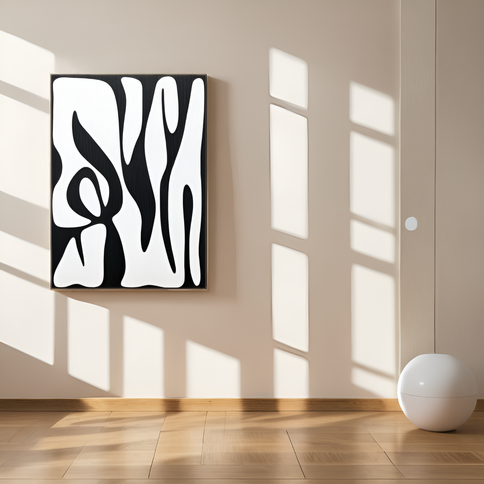 Dynamic Interplay: The Abstract Fusion of Black and White