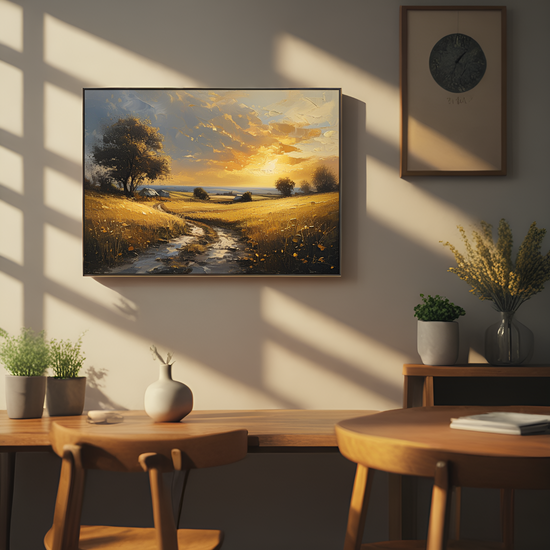 Sunset Over the Golden Fields