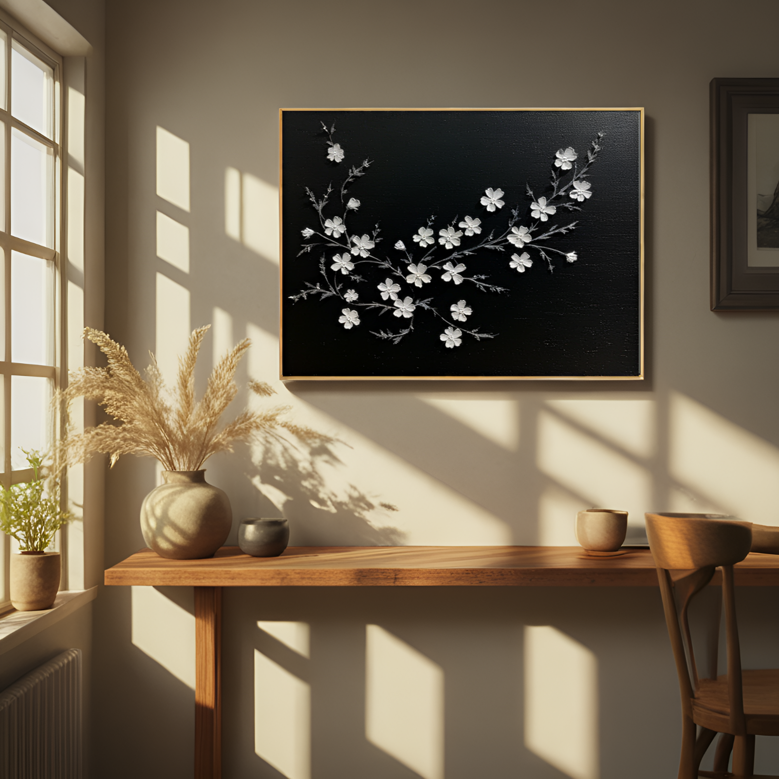 Ethereal Blossoms on Black