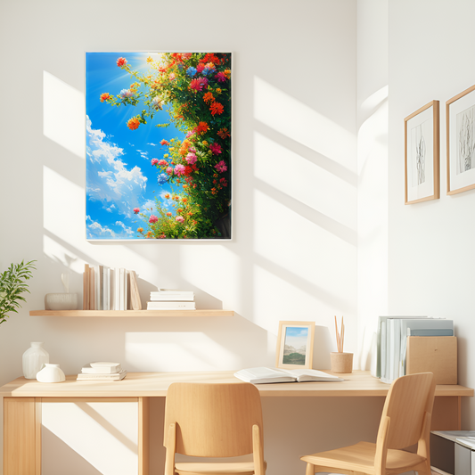 Sunlit Bounty of Blooms Against the Azure Sky