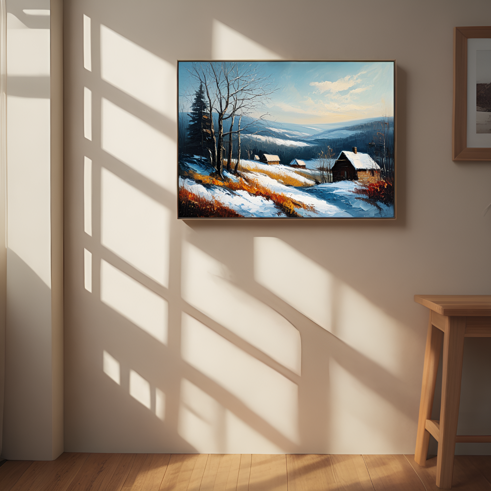 Winter Serenity in Rural Landscape
