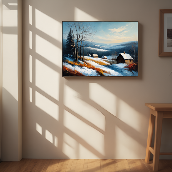 Winter Serenity in Rural Landscape