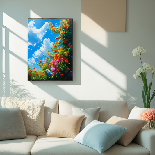 Floral Reverie Under a Azure Canopy