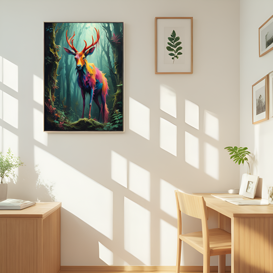Enchanted Forest Spirit: The Rainbow - Hued Stag
