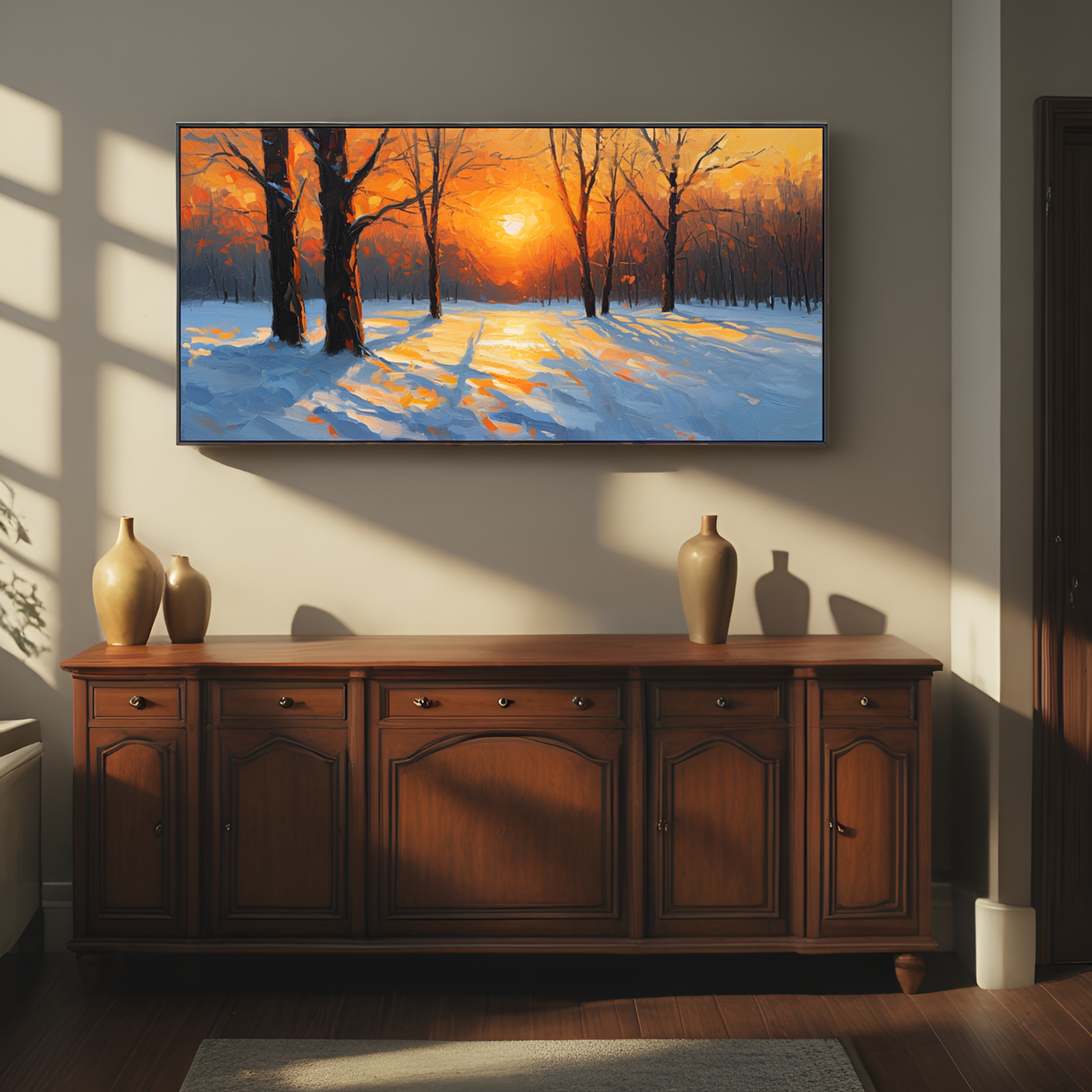 Winter Sunset in the Forest