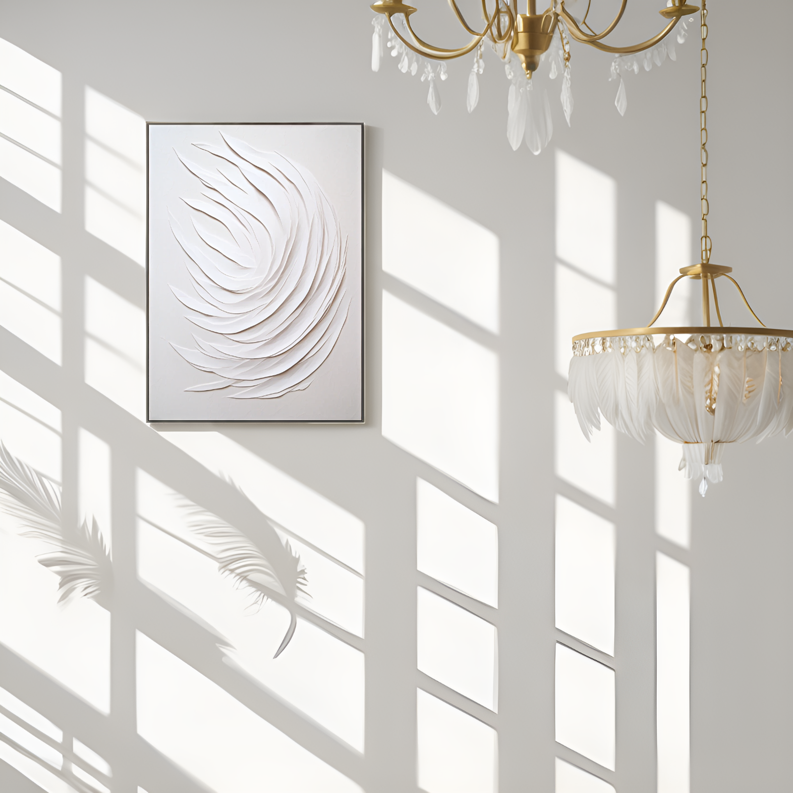 Ethereal Whirl: The Abstract Feather - like Form