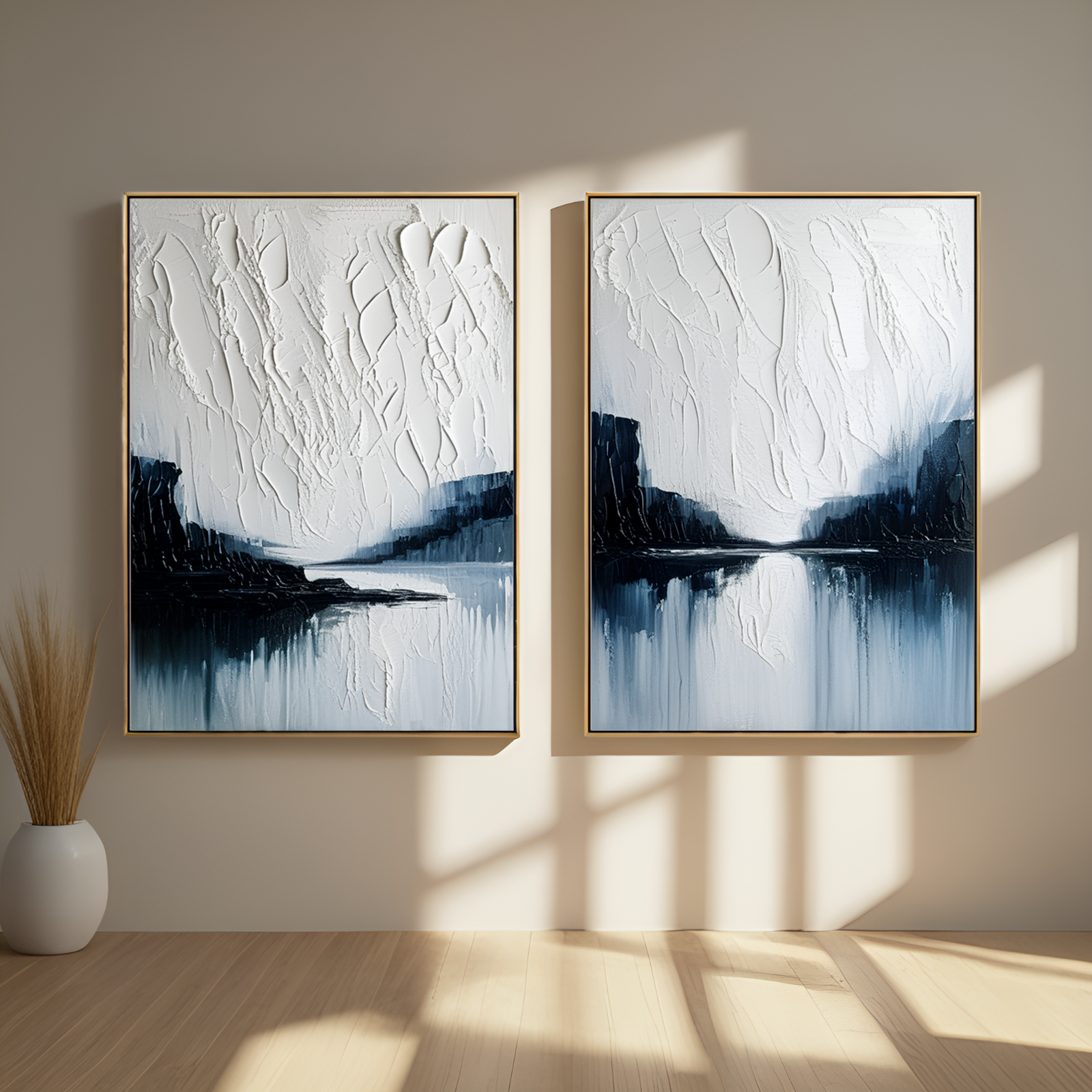 Reflet gelé : la sérénité des eaux monochromes 