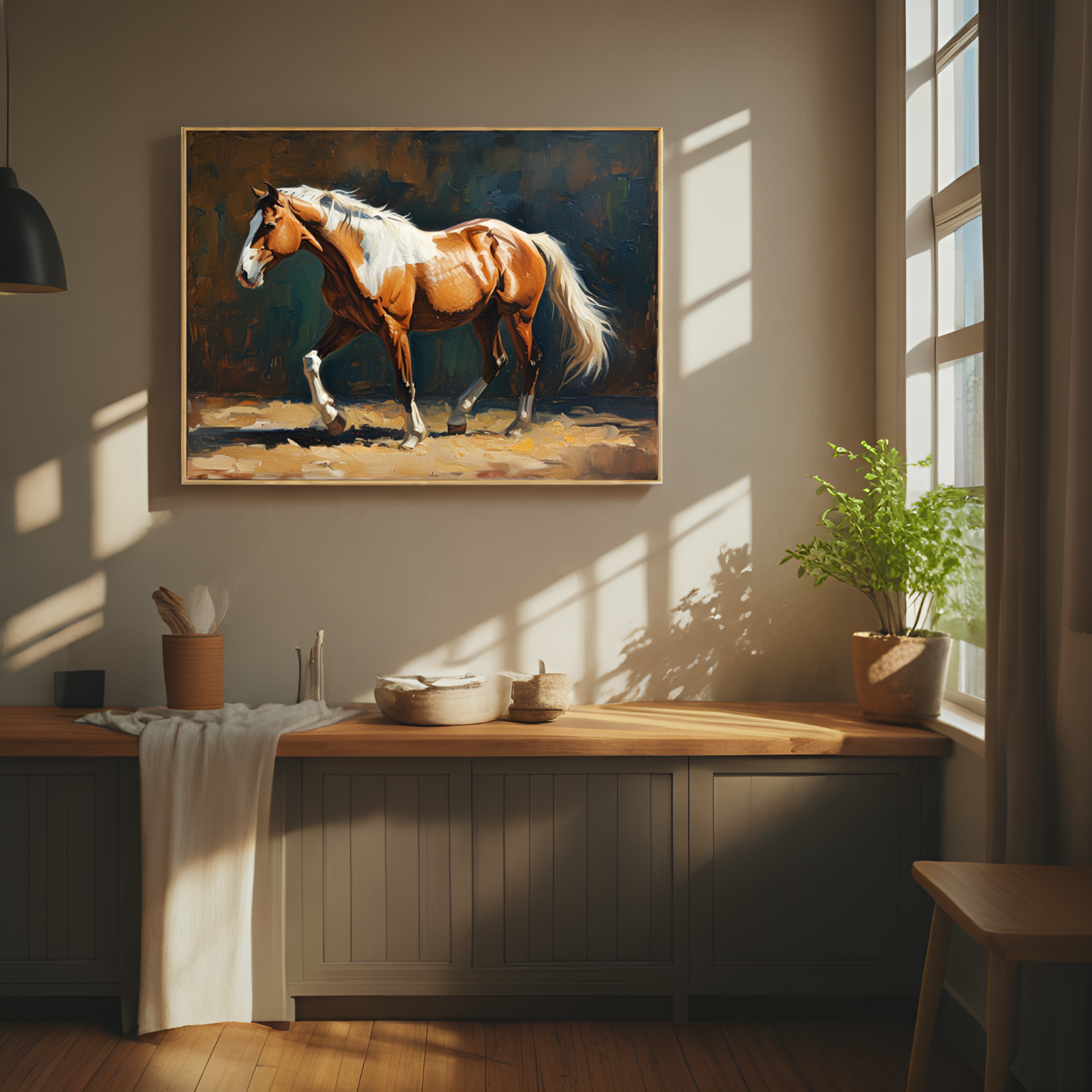Majestic Stride of the Pinto Horse