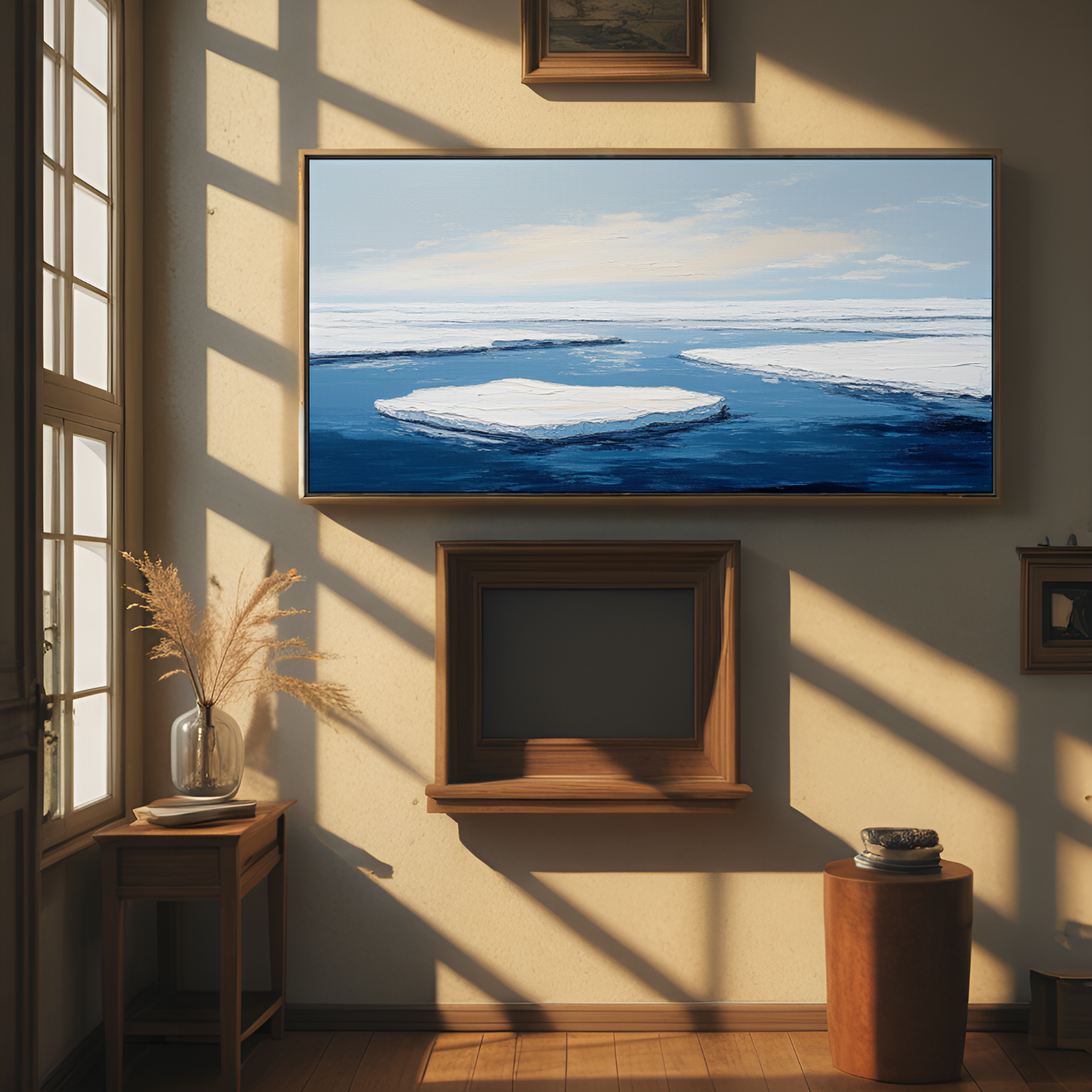 Serene Arctic Sea with Ice Floes