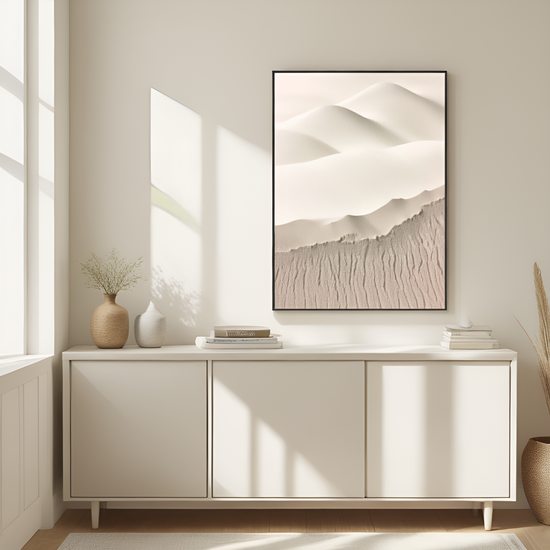 Sérénité des dunes : un paysage désertique monochrome 