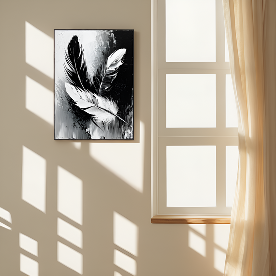 Contrasting Elegance: The Dance of Feathers