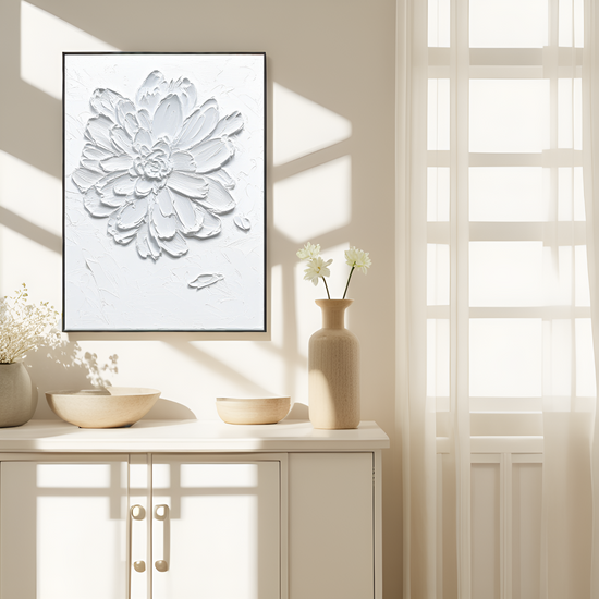 Blossom in Monochrome: The Textured White Flower
