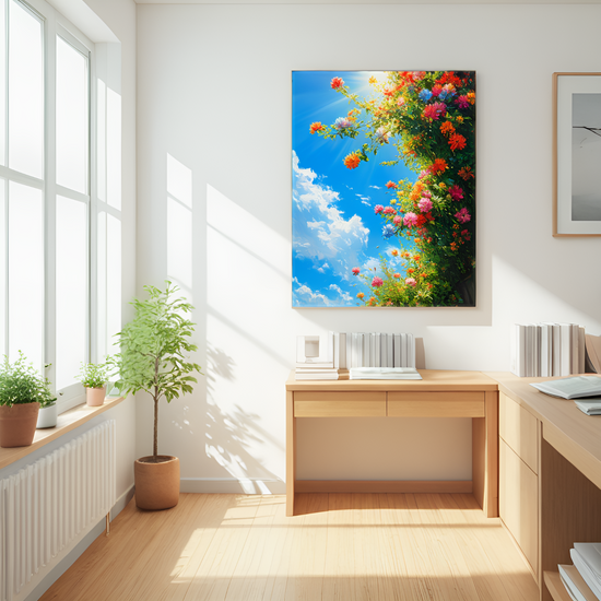 Sunlit Bounty of Blooms Against the Azure Sky