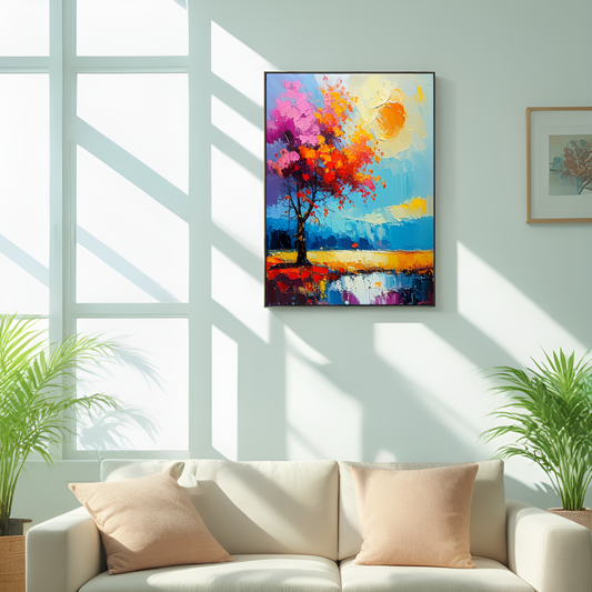 Arbre de rêves sous un ciel éclatant 