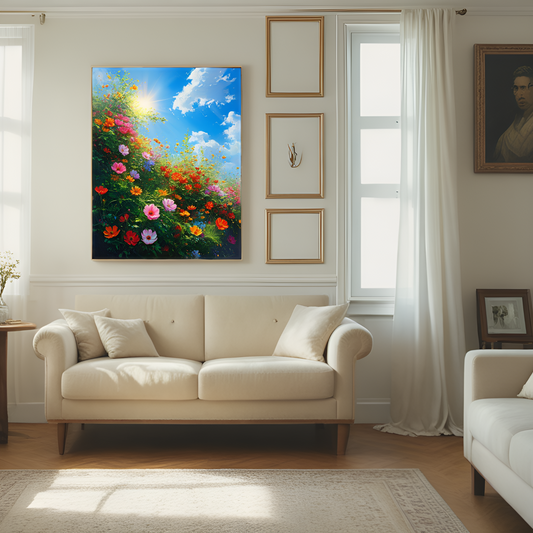 Sun - Kissed Flower Field: A Symphony of Colors