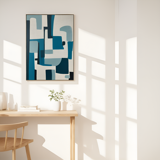 Abstract Symphony of Blues and Neutrals