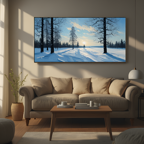 Sunlit Winter Forest Landscape