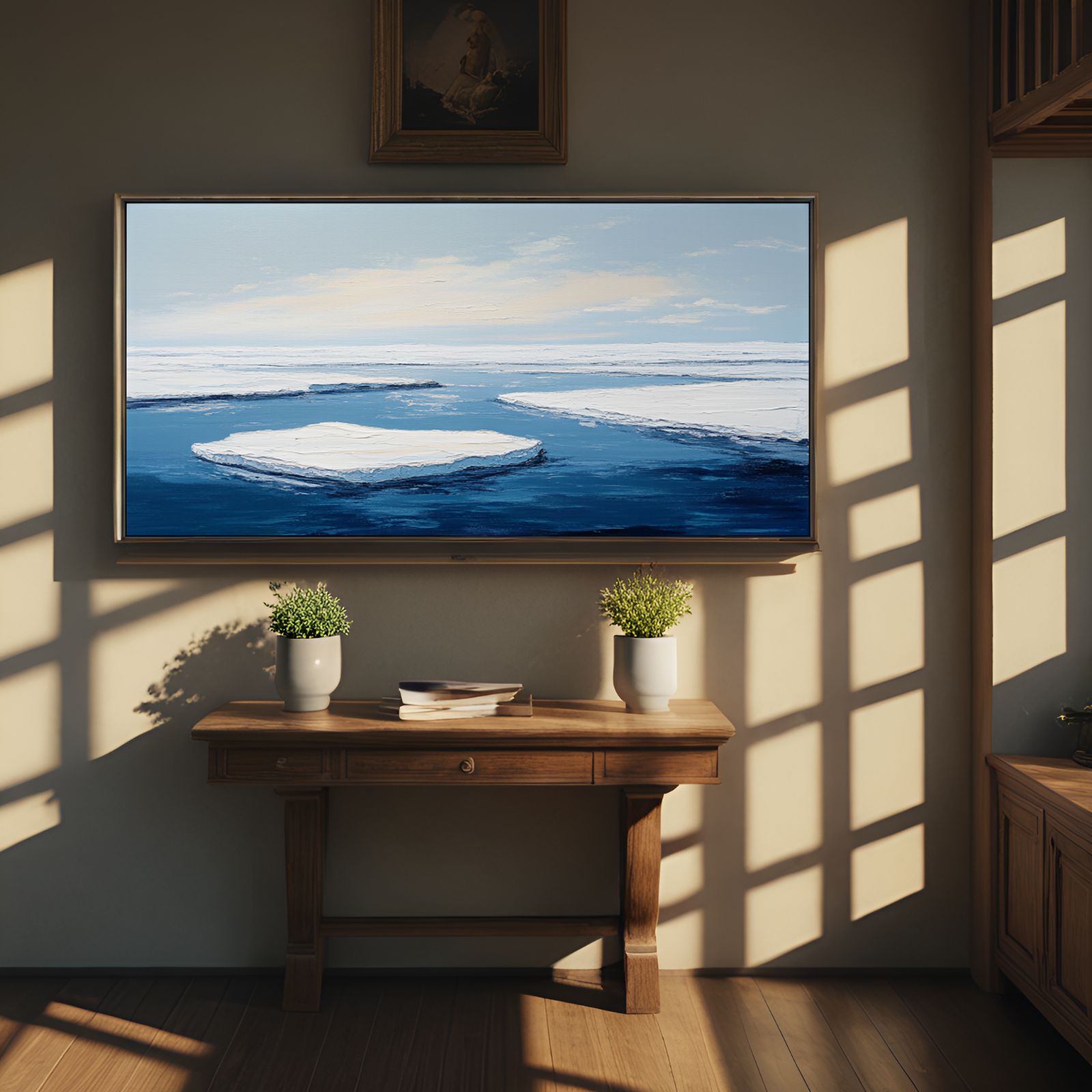 Serene Arctic Sea with Ice Floes