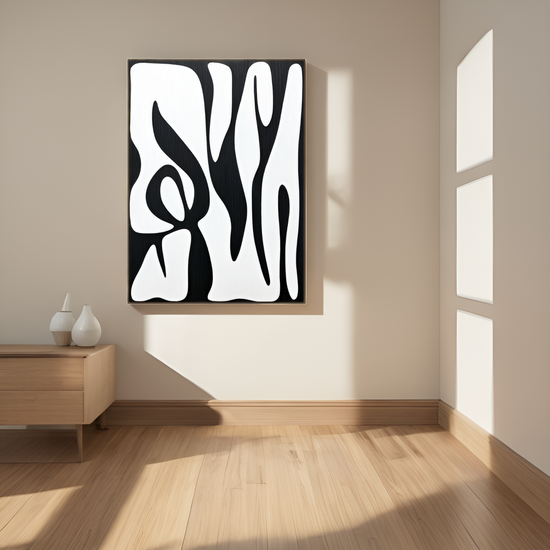 Dynamic Interplay: The Abstract Fusion of Black and White
