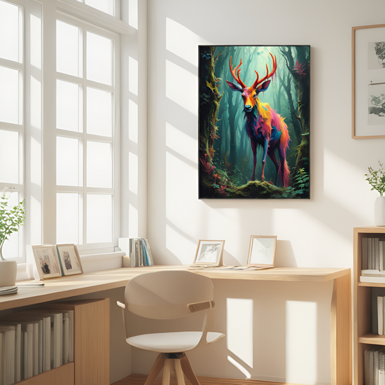 Enchanted Forest Spirit: The Rainbow - Hued Stag