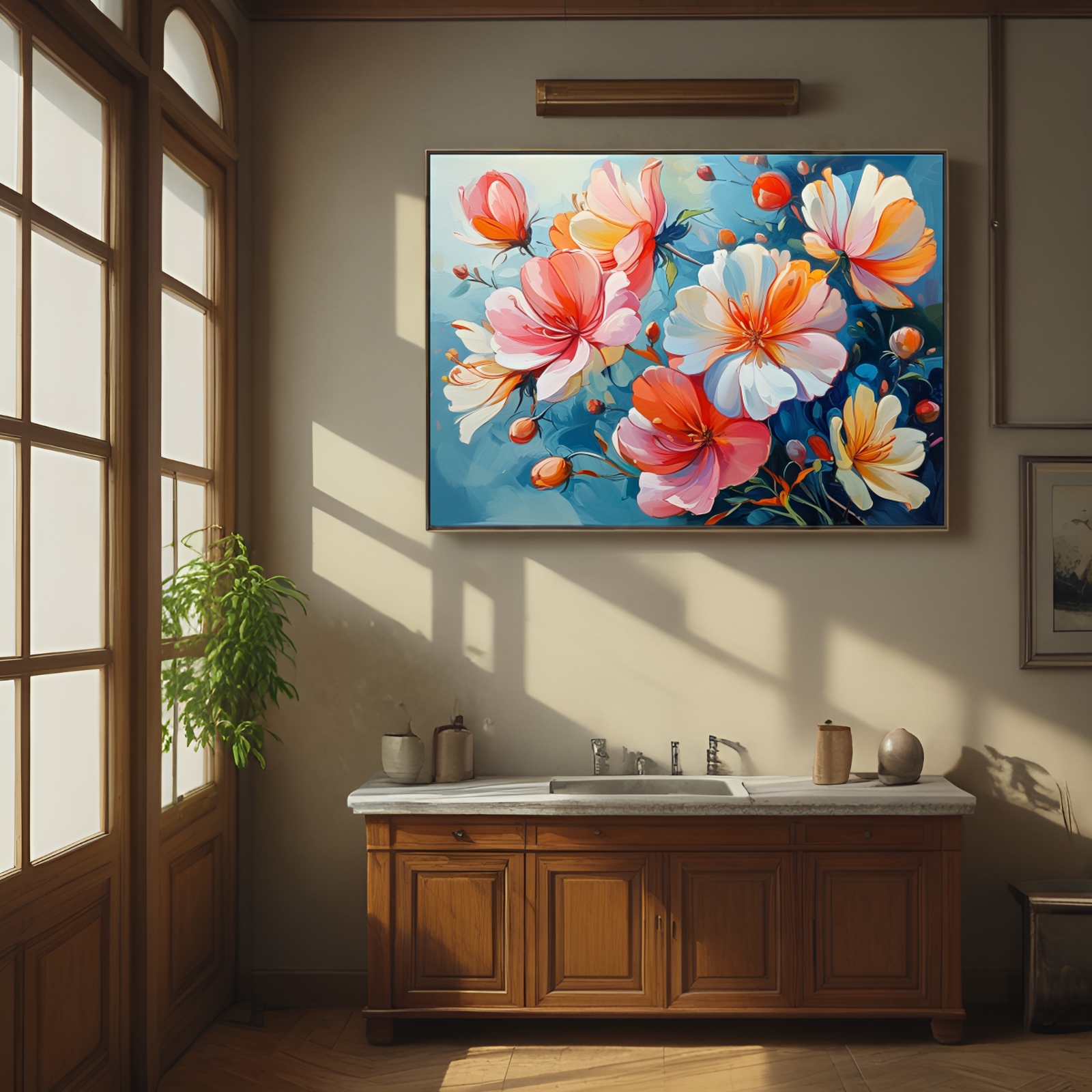 Délice fleuri aux teintes bleues 