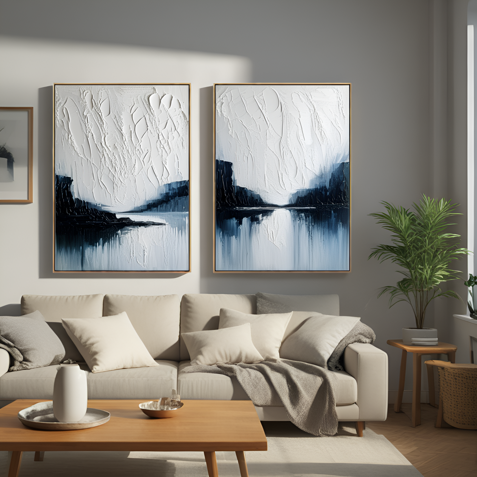 Reflet gelé : la sérénité des eaux monochromes 