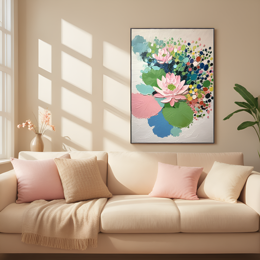 Enchanted Lotus Symphony: A Vivid Floral Dreamscape
