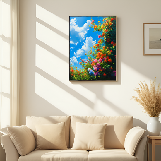 Floral Reverie Under a Azure Canopy