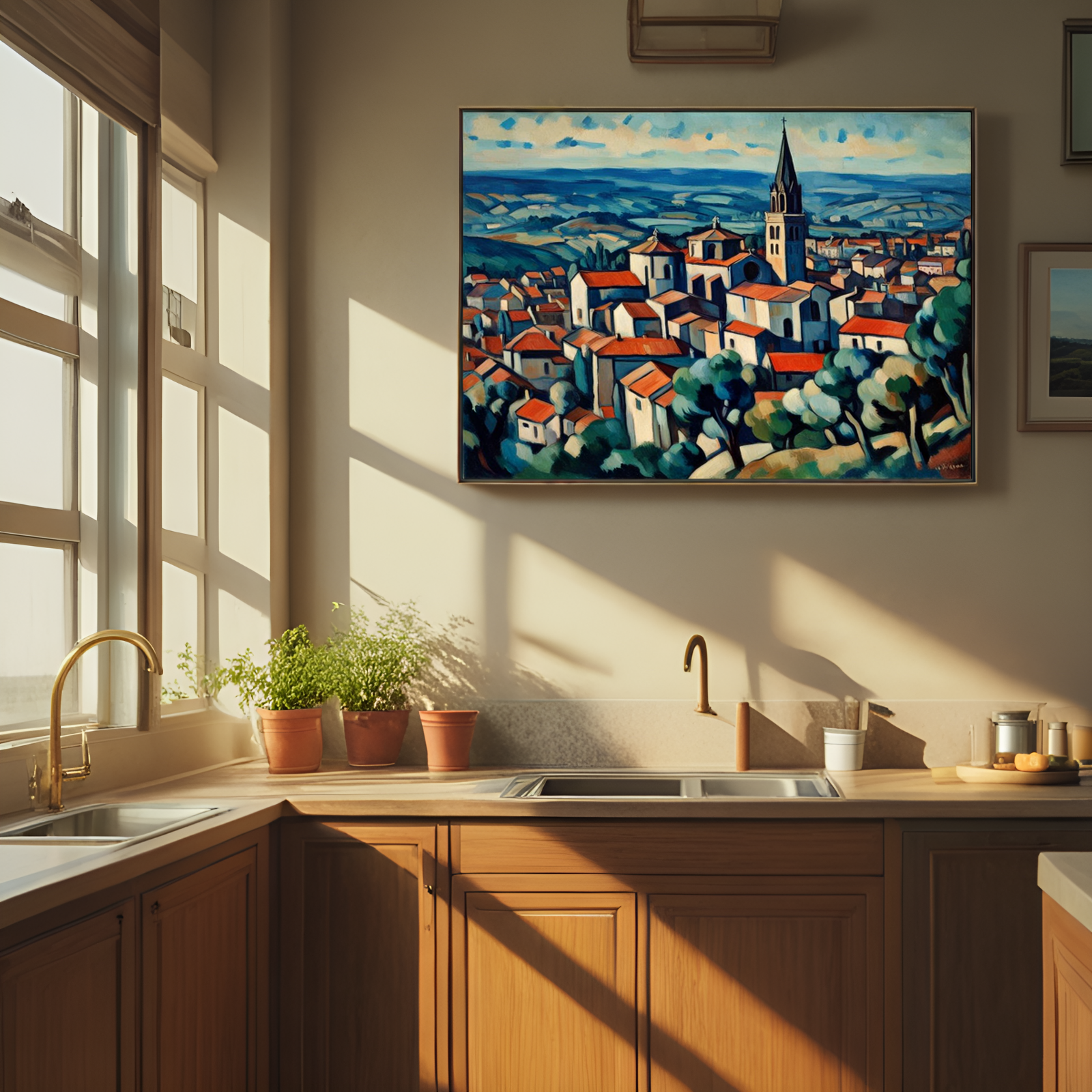 Scenic View of a Hilltop Village