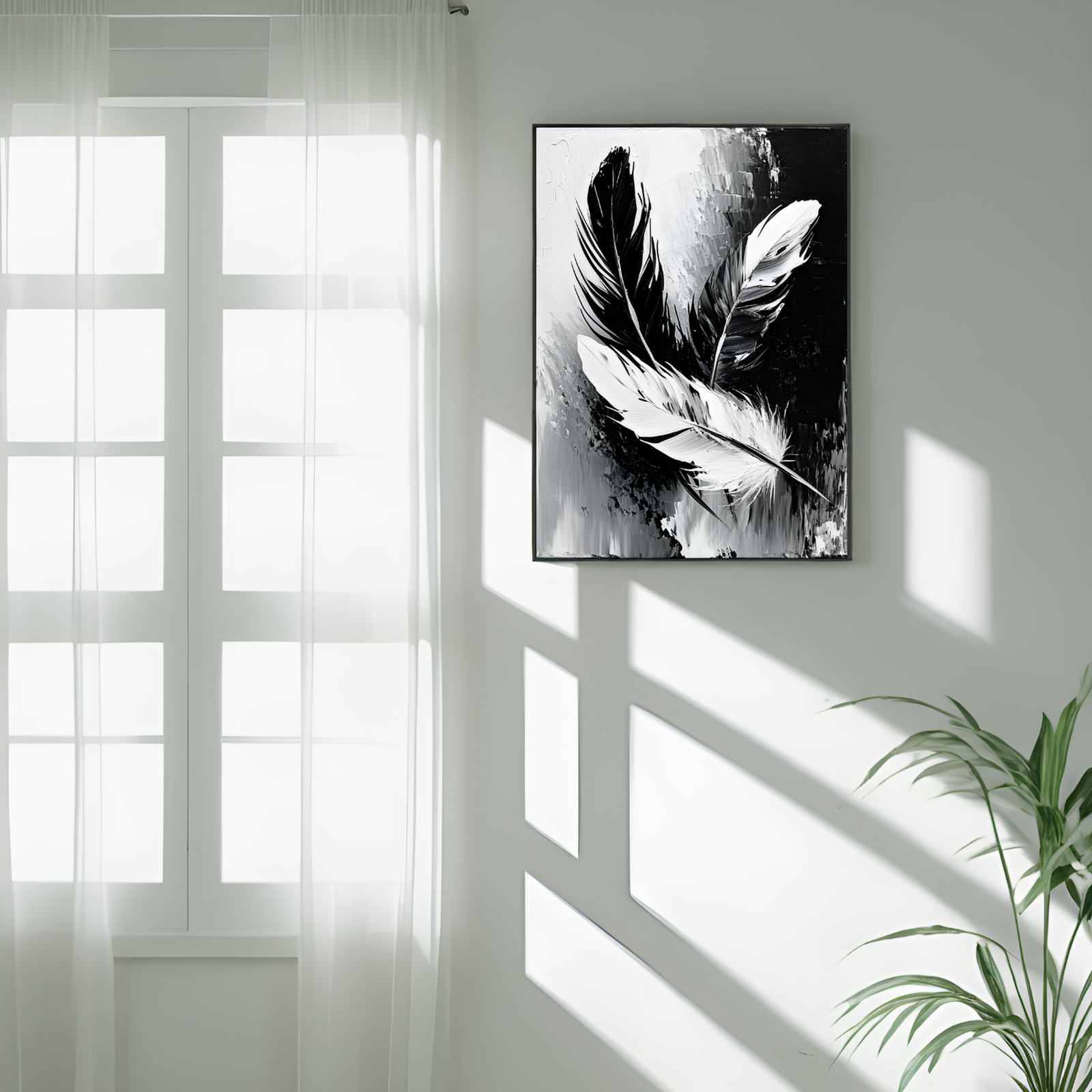 Contrasting Elegance: The Dance of Feathers