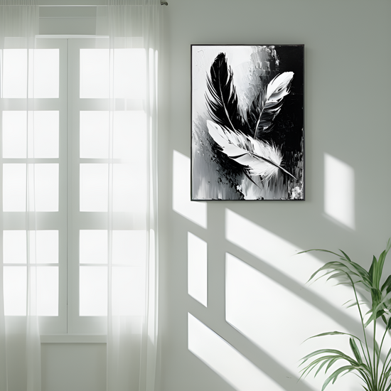 Contrasting Elegance: The Dance of Feathers