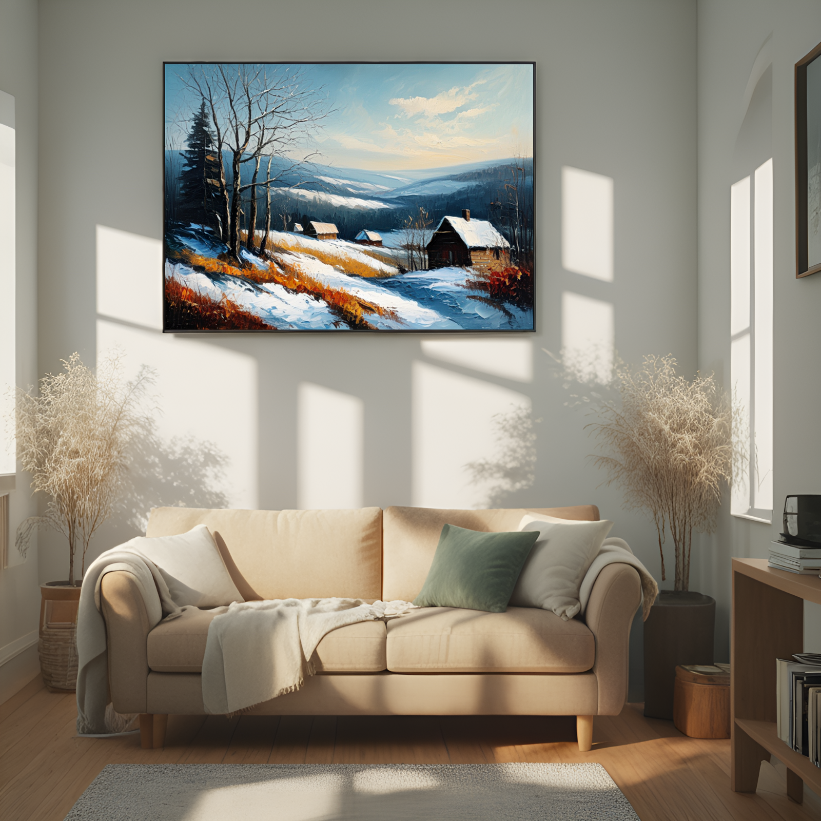 Winter Serenity in Rural Landscape