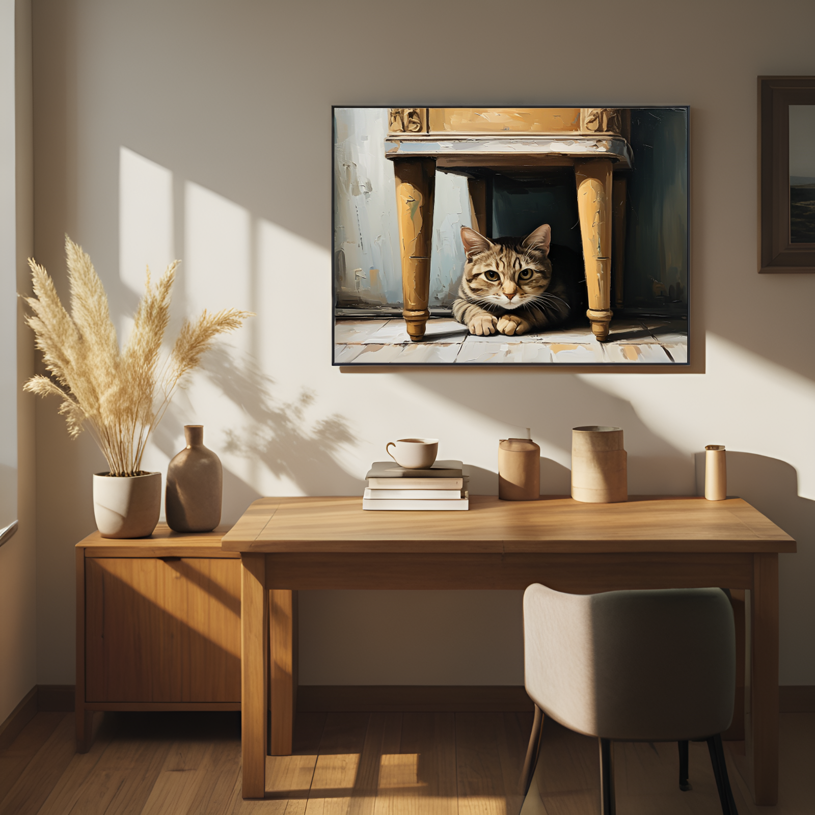 Tabby Cat in Hiding