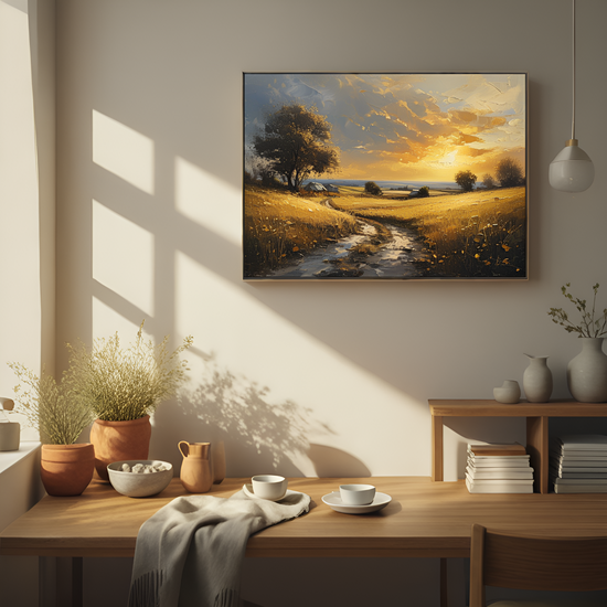 Sunset Over the Golden Fields