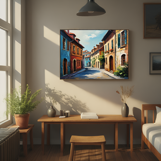 Charming Alleyway in a Colorful Town