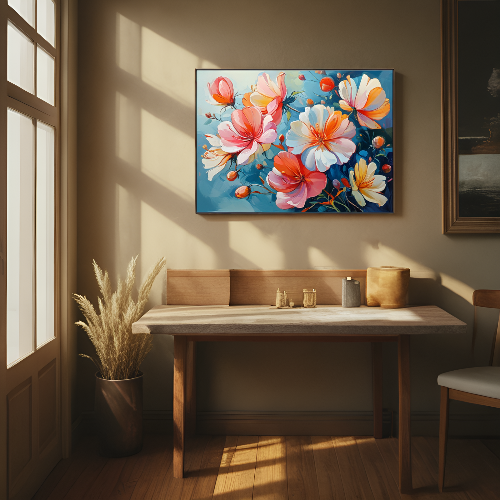 Délice fleuri aux teintes bleues 